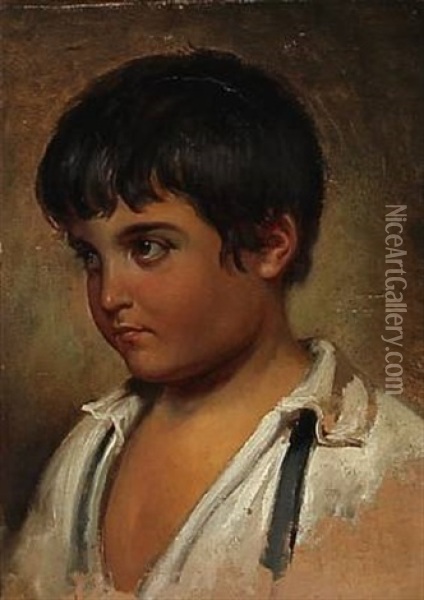 An Italian Boy (sketch) Oil Painting - Wilhelm Nicolai Marstrand