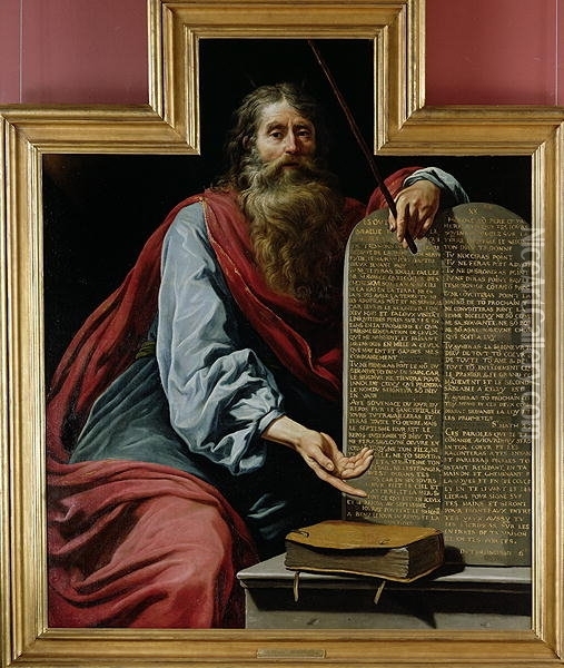 Moses with the Tablets of the Law Oil Painting - Claude Vignon
