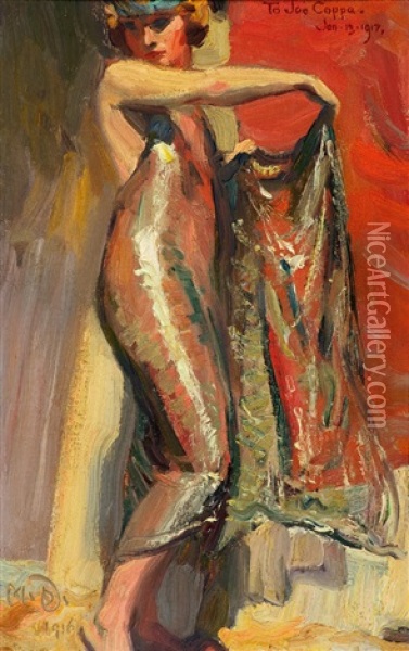 Flapper Girl Oil Painting - Maynard Dixon