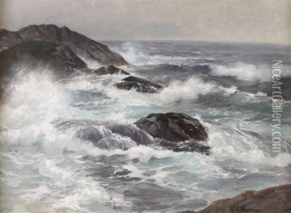 Stormy Sea Oil Painting - Karl Theodor Boehme