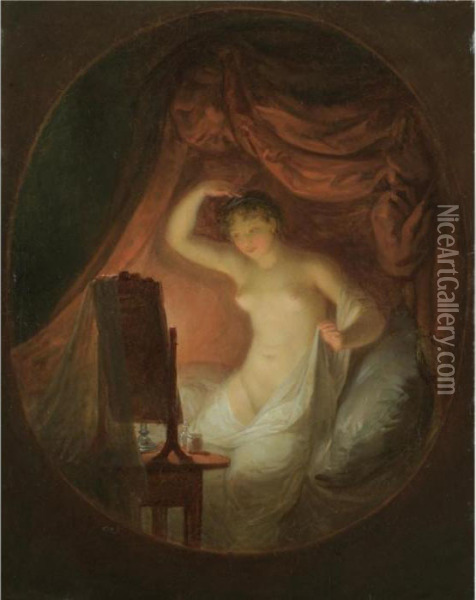 A Young Lady At Her Toilette Oil Painting - Alexander Laureus