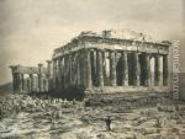Athenes. Le Parthenon Oil Painting - Adolphe Braun