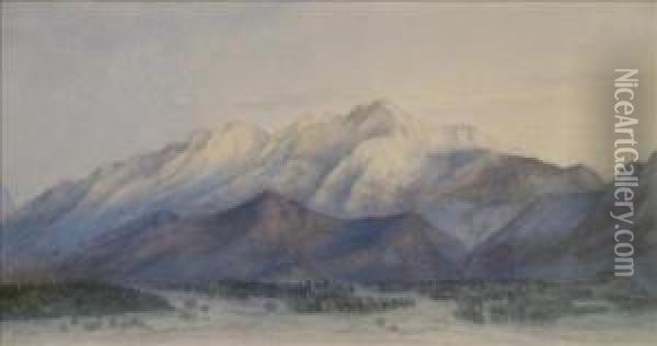Alpine Scene, Switzerland Oil Painting - John Ruskin