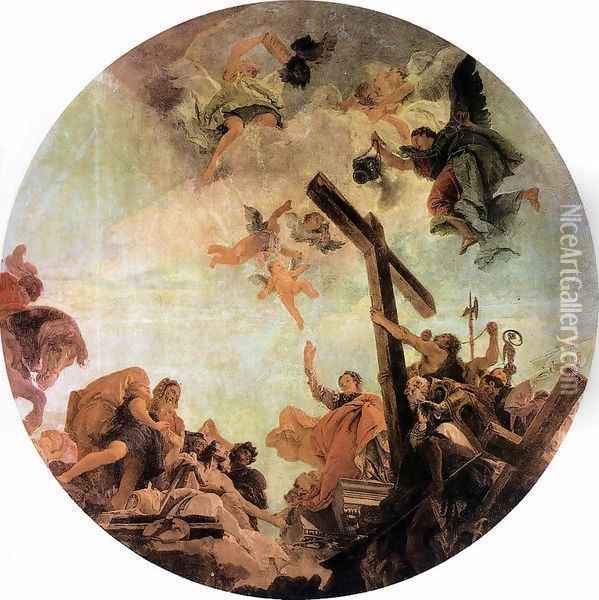 Discovery of the True Cross c. 1745 Oil Painting - Giovanni Battista Tiepolo