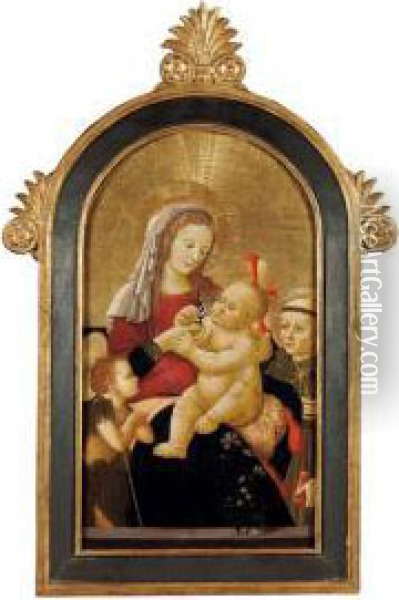 Madonna Col Bimbo, San Giovannino E San Francesco (?) Oil Painting - Piero Di Lorenzo Di Pratese