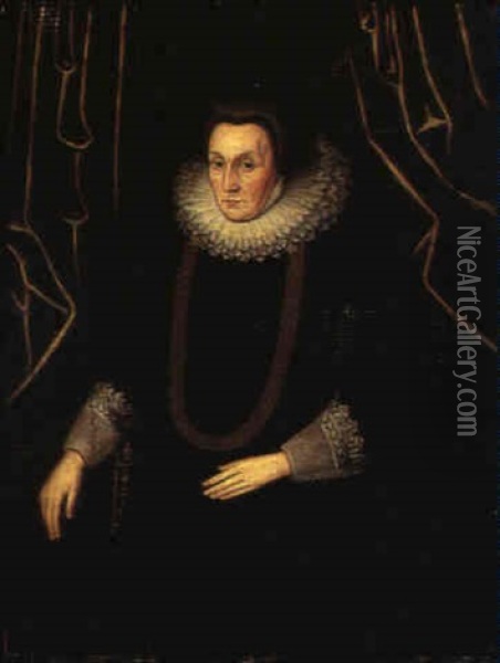 Portrait Of A Lady Oil Painting - John Decritz the Elder