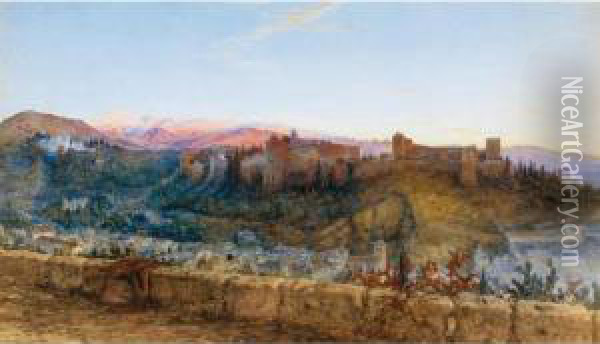 View Of The Alhambra From The North Oil Painting - Charles Earle