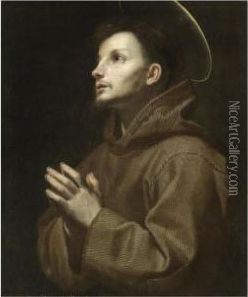 Saint Francis Of Assisi In Prayer Oil Painting - Lorenzo Lippi