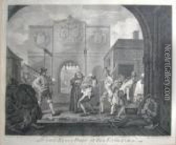 'of The Roast Beef Of England' 
And 'the Distressed Poet', Engravings, 39cm X 45.5cm, Framed Oil Painting - William Hogarth