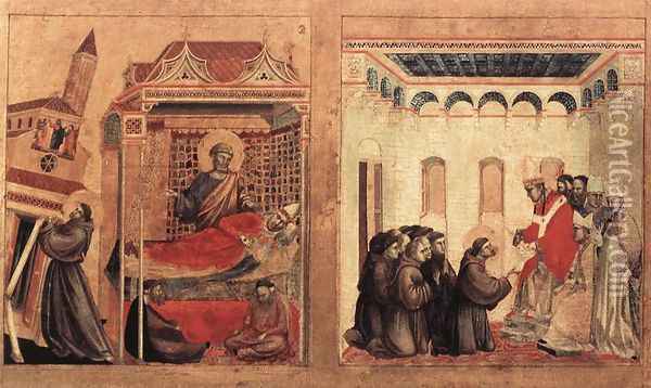 Stigmatization of St Francis (detail) 1300 Oil Painting - Giotto Di Bondone