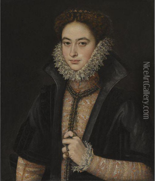 Portrait Of A Noblewoman Oil Painting - Roland De Mois