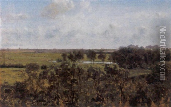 Landschap Oil Painting - Johannes Joseph Destree