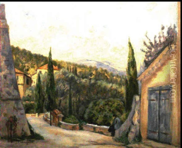 Le Chemin De La Colombe D'or, A Saint-paul De Vence Oil Painting - Henri Charles Manguin