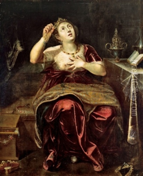 Allegoria Della Vanita Oil Painting - Angelo Caroselli