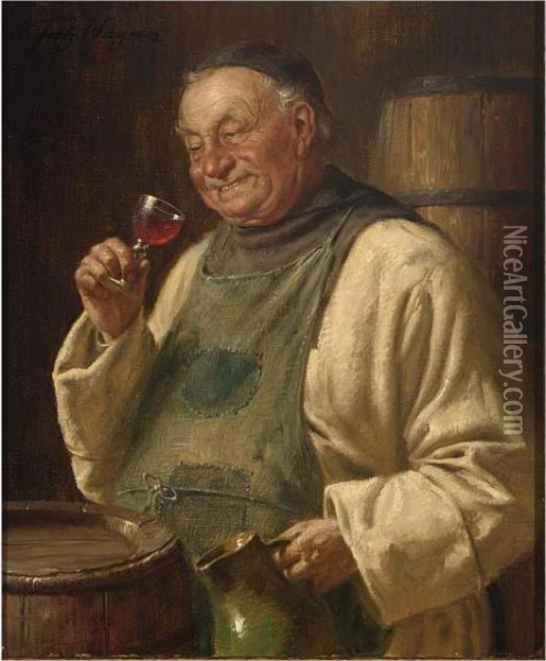 Tasting Wine Oil Painting - Fritz Wagner