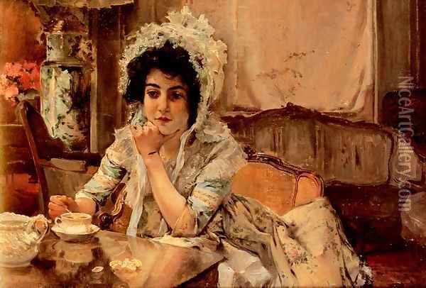 Tea Time Oil Painting - Emilio Sala y Frances