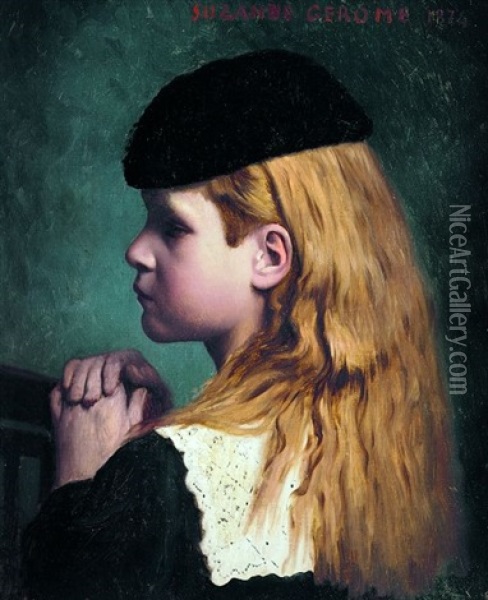 Portrait De La Troisieme Fille De L'artiste, Suzanne (?), En 1874 Oil Painting - Jean-Leon Gerome