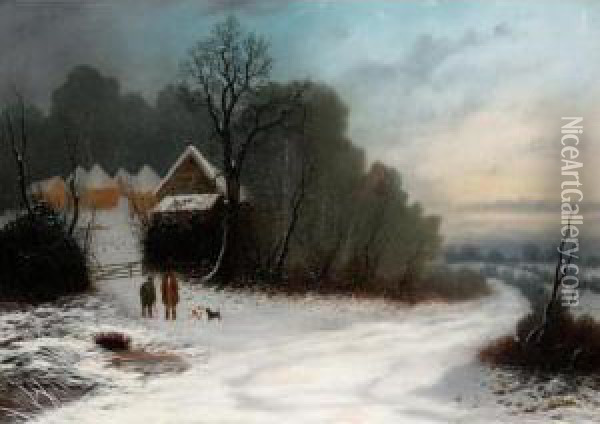 A Winter Walk Oil Painting - William Thomas Such