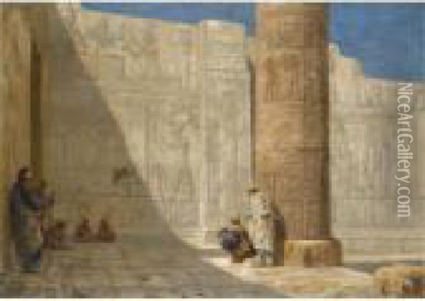 The Temple Of Seti I Oil Painting - Ernst Carl Eugen Koerner
