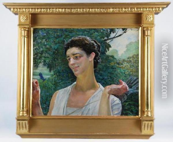 Diana. Portret Marii Sozanskiej Oil Painting - Jacek Malczewski