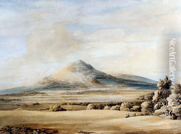 A View Of The Wrekin In Shropshire Going From Wenlock To Shrewbury Oil Painting - Francis Towne