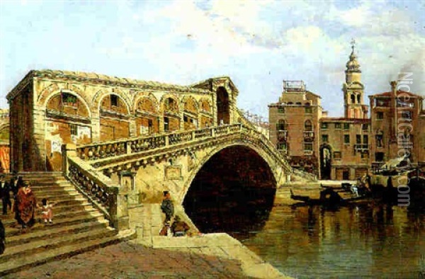 Le Ponte De Rialto Oil Painting - Antonietta Brandeis