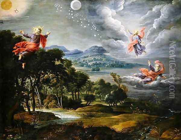 The Creation of Heaven Earth and Water Oil Painting - Willem van, the Elder Herp