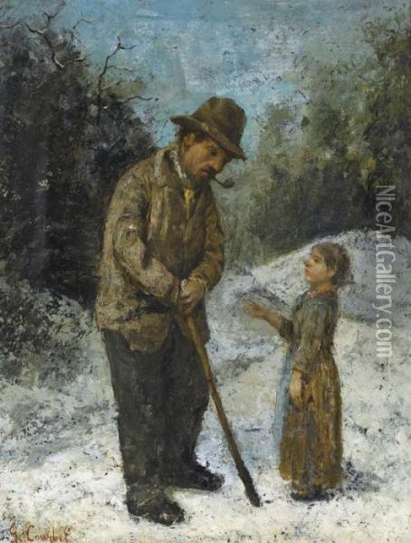 La Mendiante Et Le Paysan Oil Painting - Cherubino Pata