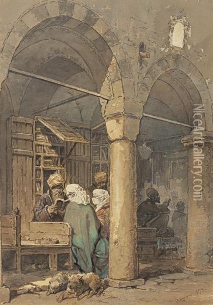 The Bazaar At Constantinople Oil Painting - Amadeo Preziosi