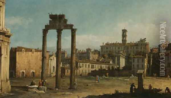 Ruins of the Forum, Rome Oil Painting - Bernardo Bellotto