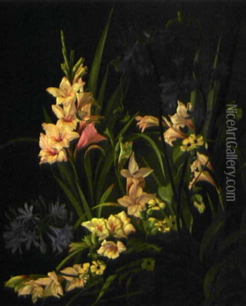 Bouquet De Fleurs Au Glaieuls Oil Painting - Carl Vilhelm Balsgaard
