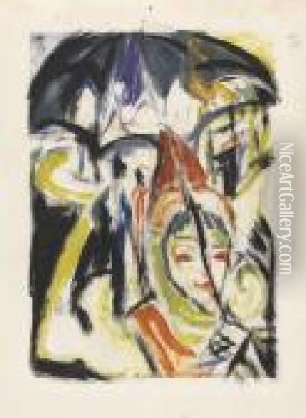 Kokotte Auf Der Strasse - Berliner Strassenszene Oil Painting - Ernst Ludwig Kirchner