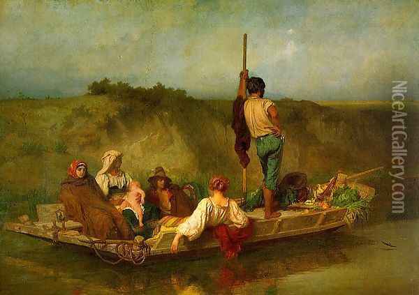 Mal'aria 1850 Oil Painting - Ernest Hebert
