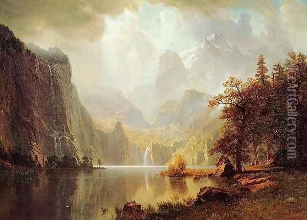 In The Mountains Oil Painting - Albert Bierstadt