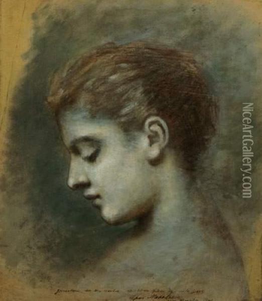 Portrait De Femme De Profil Oil Painting - Theodore Tchoumakoff