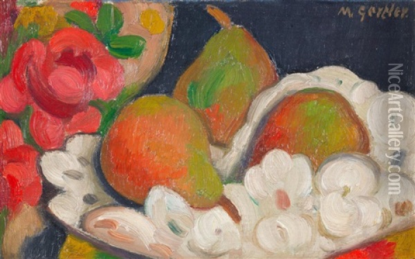 Still Life With Pears Oil Painting - Mark Gertler