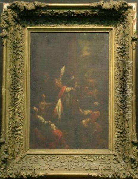 Last Communion Of Saint Jerome Oil Painting - Giuseppe Maria Crespi