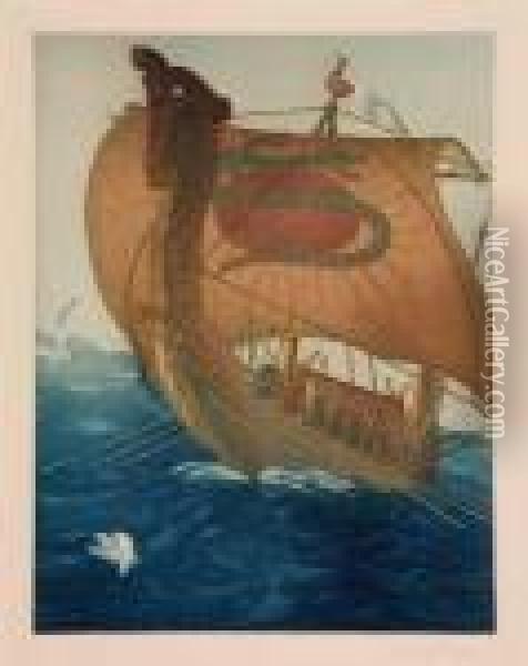 The Dragon Ship Oil Painting - John Taylor Arms