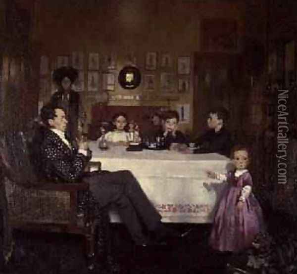 A Bloomsbury Family, 1907 Oil Painting - Sir William Newenham Montague Orpen