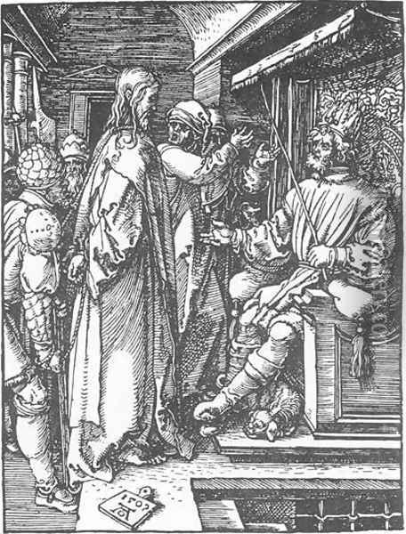 Small Passion 16. Christ before Herod Oil Painting - Albrecht Durer