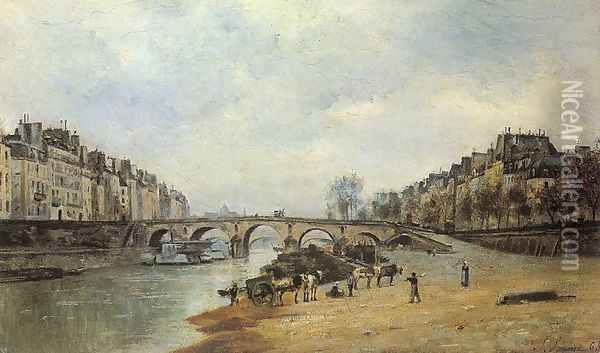 Quais of the Seine, Pont-Marie 1868 Oil Painting - Stanislas Lepine