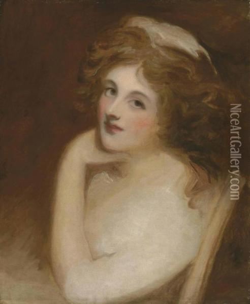 Portrait Of Emma, Lady Hamilton Oil Painting - George Romney