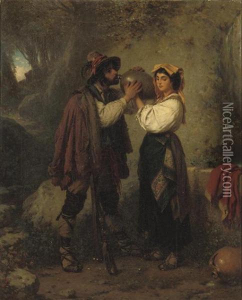 Ein Liebestrunk: The Love-potion Oil Painting - Constantin Johann Cretius