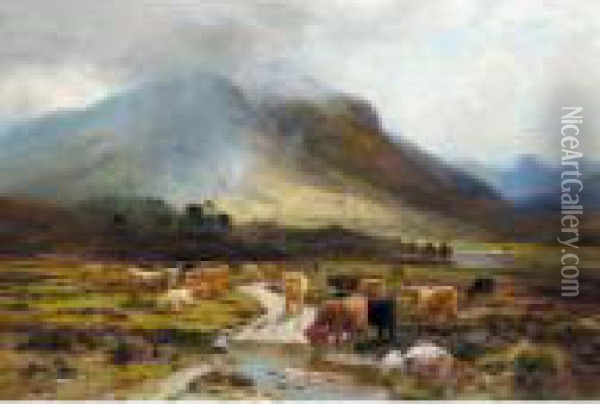 In Glen Orchy, Early Autumn Oil Painting - Louis Bosworth Hurt