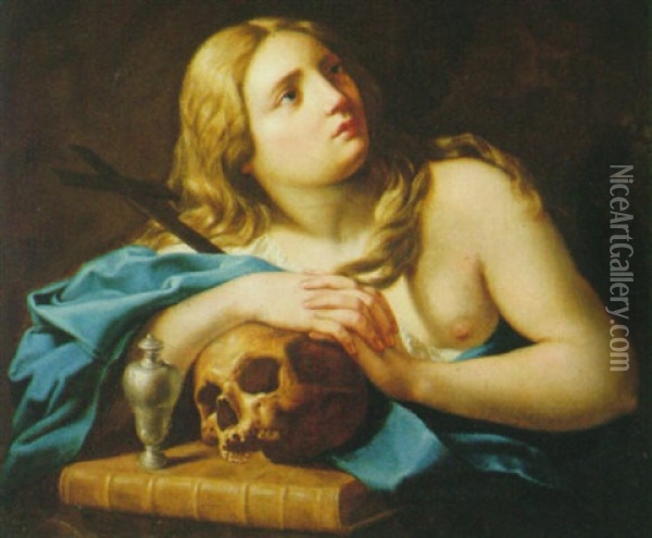 Magdalena Penitente Oil Painting - Pompeo Girolamo Batoni