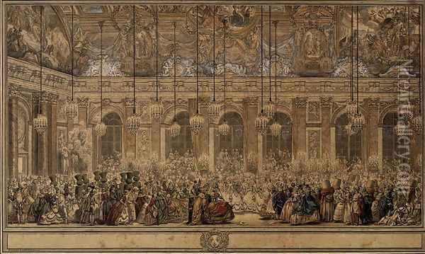 The Masked Ball Given by the King 1745 Oil Painting - Charles-Nicolas II Cochin