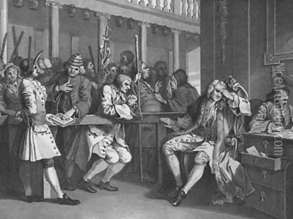 Industrious 'Prentice Alderman of London, the Idle One brought before him, & impeach'd by his Accomplice Oil Painting - William Hogarth