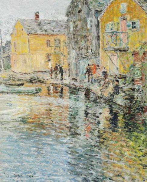 The Smelt Fishers, Cos Cob, Connecticut Oil Painting - Frederick Childe Hassam