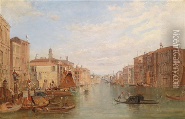 Der Canal Grande In Venedig Oil Painting - Alfred Pollentine