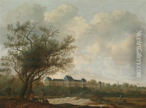 Landschaft Mit Huis Ter Nieuwburch Bei Rijswijk Oil Painting - Anthony Jansz van der Croos